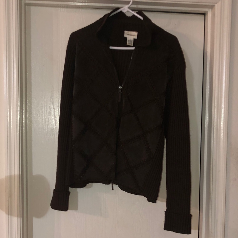 Brown Zip-Up Sweater